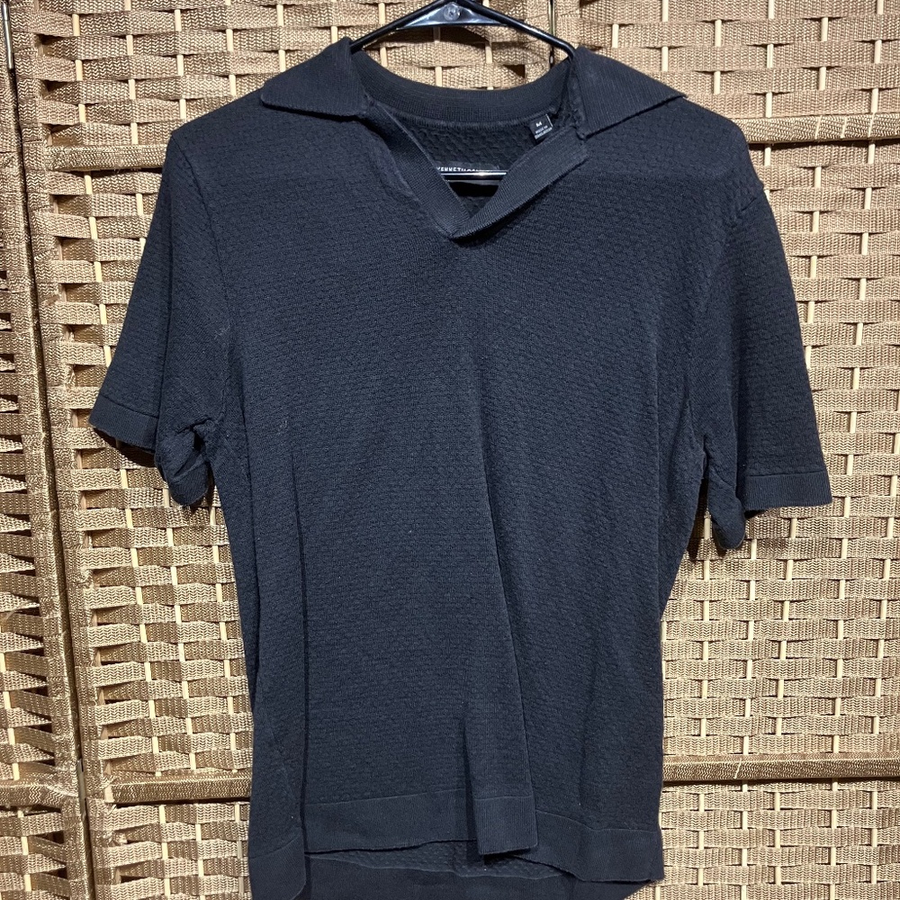 Black Textured Style Polo